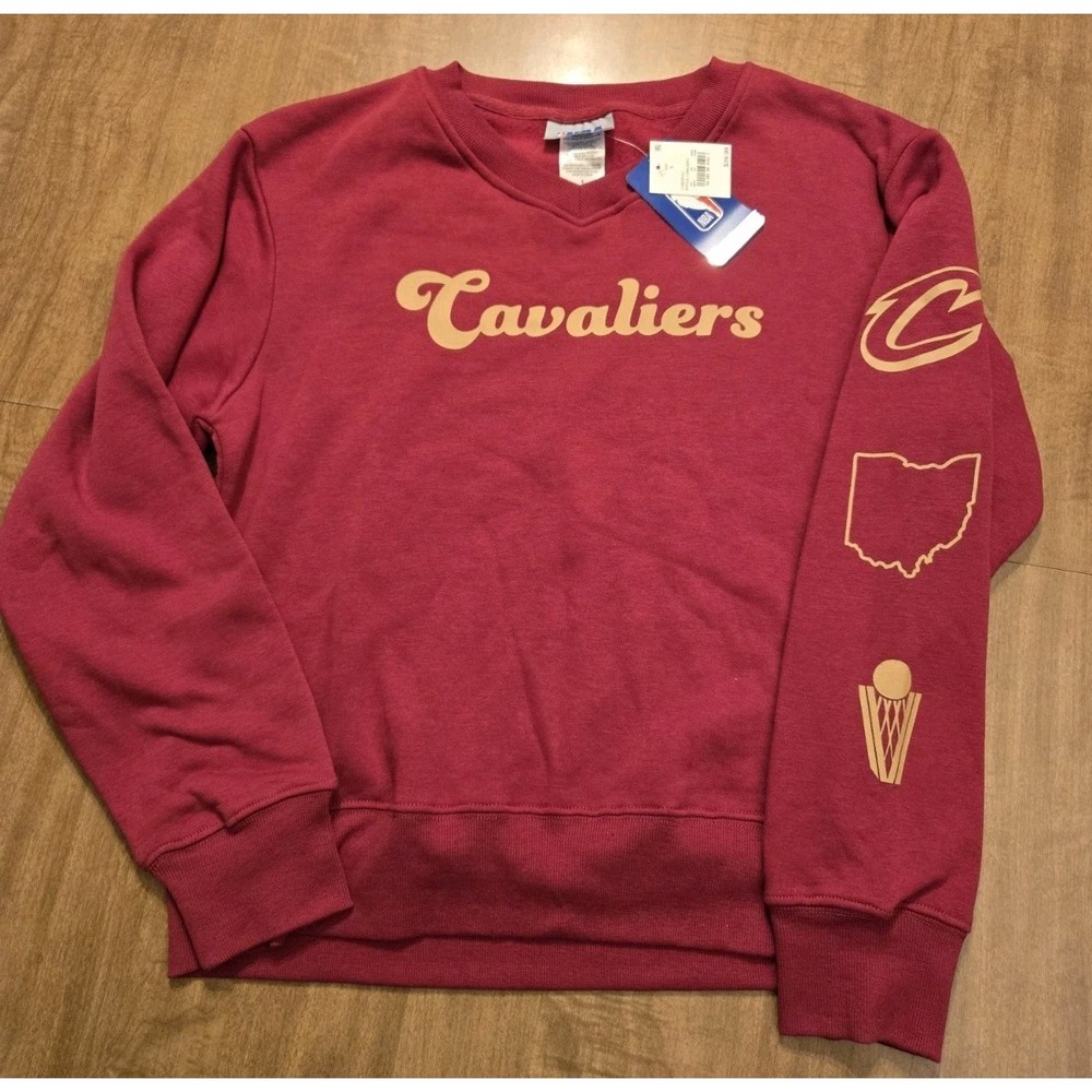 NBA Cleveland Cavaliers S Cardinal Red Sweatshirt Official Team Logo Basketball